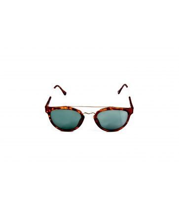 Lunette de Soleil Rétro Écaille Marron Mat