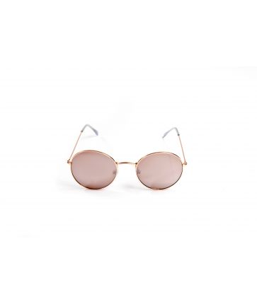 Lunette de Soleil Ronde Cuivre Verres Miroirs Dorés