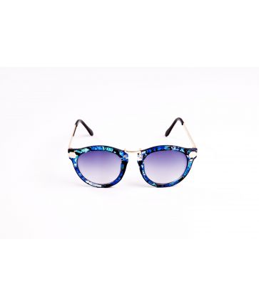 Lunettes de soleil monture multicolore bleue Vert