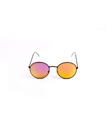 Lunette de Soleil Ronde Verres Miroirs Oranges