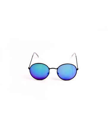Lunette de Soleil Ronde Verres Miroirs Bleus