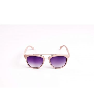 Lunettes de soleil monture beige avec barre haute