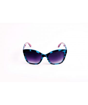 Lunettes de soleil effet écaille moucheté bleu
