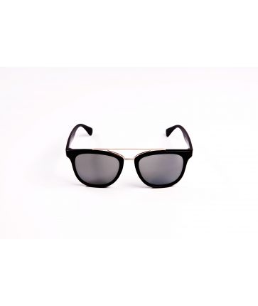 Lunettes de soleil monture noire mat avec barre haute
