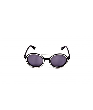 Lunettes de Soleil Noire Contour en Métal