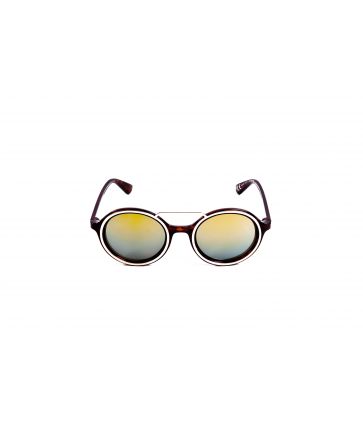 Lunettes de Soleil Noire Verres Miroirs Jaunes