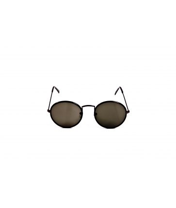 Lunettes de Soleil Ronde Total Look Noir