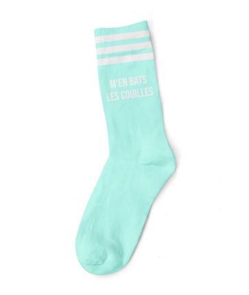 M'EN BATS LES COUILLES WHITE BLUE SOCKS