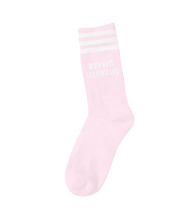 M'EN BATS LES COUILLES WHITE PINK SOCKS