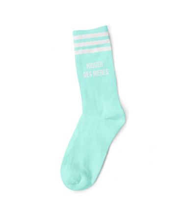 NIQUER DES MERES WHITE BLUE SOCKS