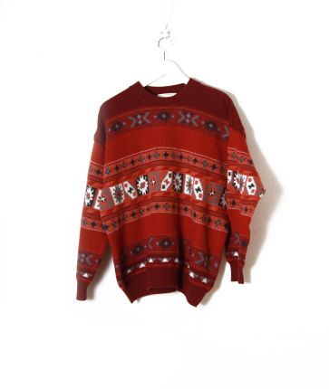 Pull Crazy Homme Ocre Rouge T S