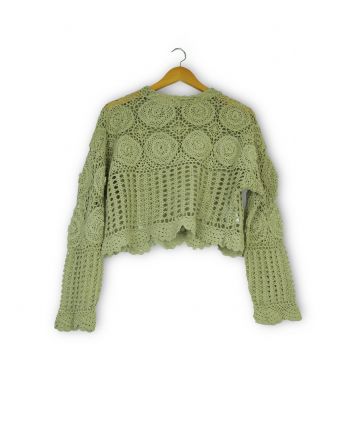 Pull en crochet beige
