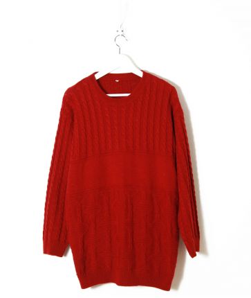 Pull Torsadé Rouge T M
