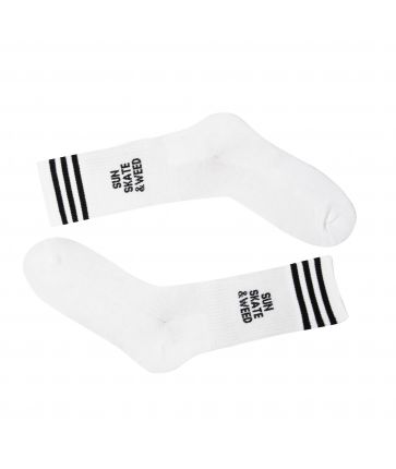SUN SKATE & WEED BLACK WHITE SOCKS
