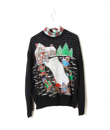 Sweat de Noël Vintage Noir T S - M