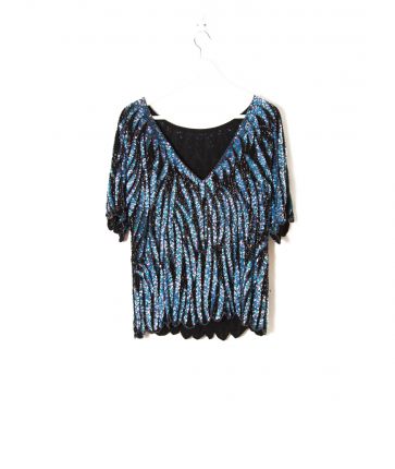 Top de Soirée Noir et Bleu T 40 - 42