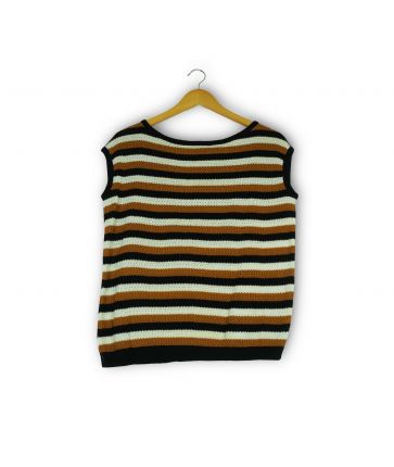 Top en crochet à rayures