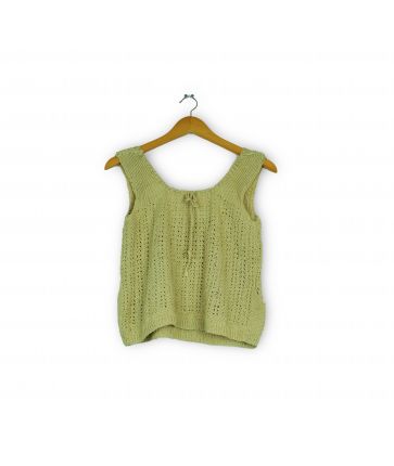 Top en crochet beige