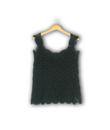 Top en crochet noir