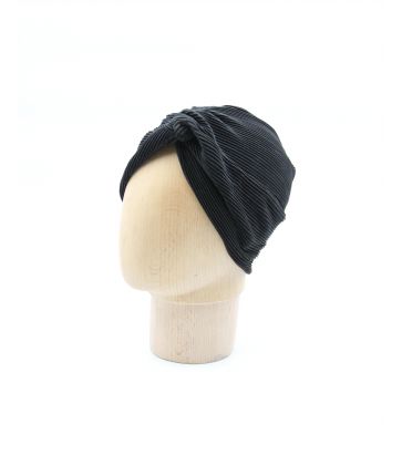 Turban Plissée Noir