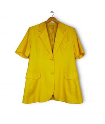 Veste tailleur manches courtes jaune