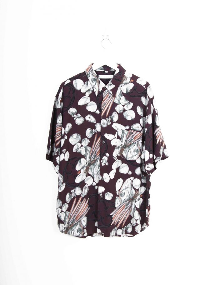 Chemisette 80's Vintage prune