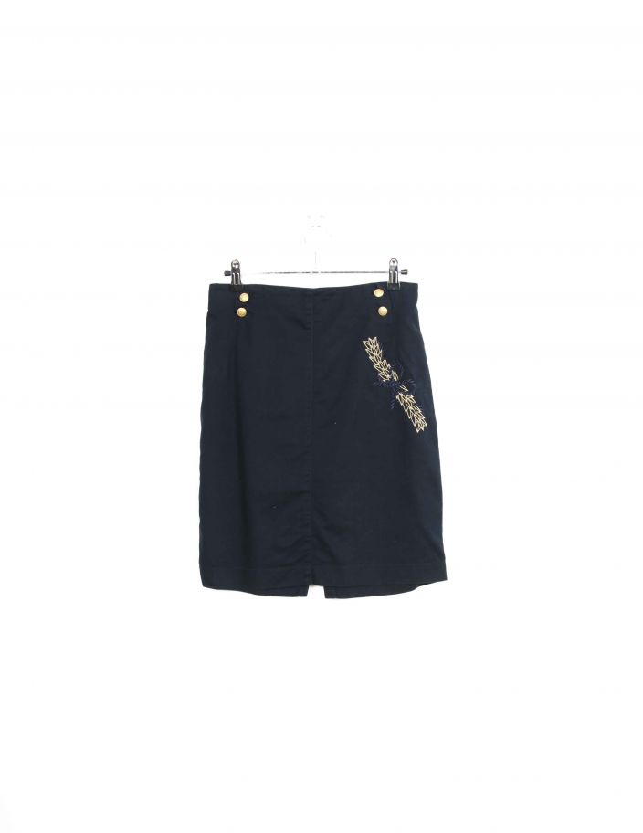 Jupe Bleu Unie Vintage