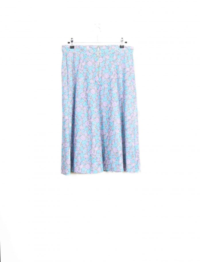 Jupe Vintage Fleurie – Taille S – Rouge – Coupe évasée – Femme