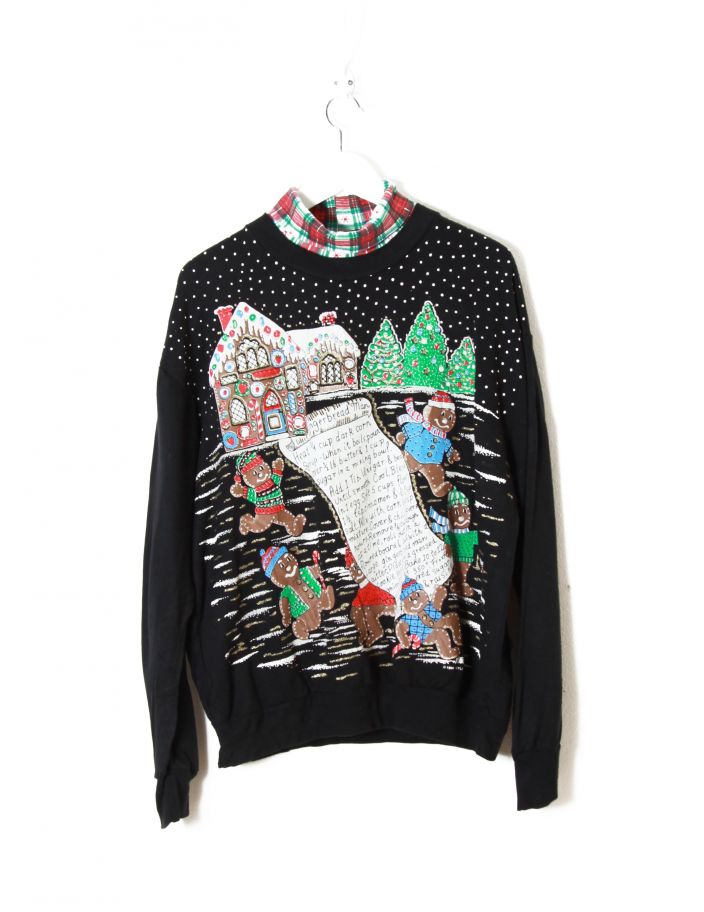 Sweat de Noël Vintage Noir T S - M
